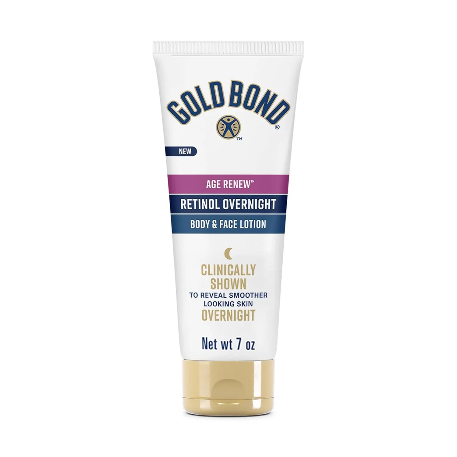 Gold Bond Age Renew Retinol Overnight Body & Face Lotion, Retinol Face and Body Lotion with Peptide Complex, 7 oz