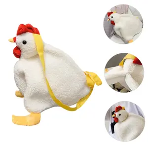 Funny Cartoon Chicken Purse, Fluffy Plush Crossbody Bag, Adorable Shoulder Bag for Women  Daily Use