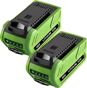 2Pack 6.0Ah Replacement for Greenworks 40V Battery Compatible with 29252 20202 22262 25312 25322 20642 Power Tools (Green)