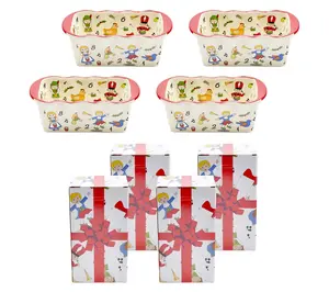 Temp-tations Seasonal S/4 Ruffled 12-oz Loaf Pans with Gift Boxes