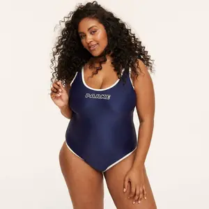 Women's 90s One Piece Swimsuit - Parke Navy Blue 2X