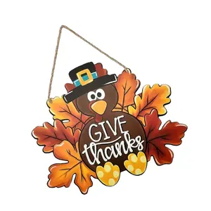 Door Hanger Handmade Thanksgiving Turkey Wall Hanging Sign Seasonal Decoration