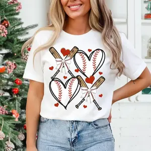 Retro Baseball Valentines Day Tshirt, Coquette Baseball Is My Valentine Shirt, Trending Xoxo Graphic Tee