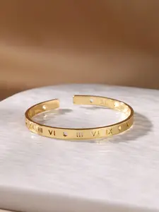 Vintage Elegant Roman Numeral Open Cuff Bracelet Jewelry, Metal Bracelet, Trendy Jewelry, Cuff Bracelet Type, Plain Pattern, All Seasons Wear, No Choking Hazard, Elegant Bangle, 1 Piece