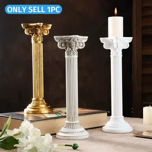 European Vintage Roman Column Decorative Ornament, Collins Pillar Candle Holder, Table Centerpiece, Romantic Atmosphere Decoration