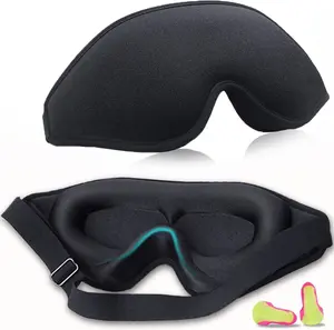 Sleep Eye Mask for Men Women,3D Sleeping Masks for Side Sleeper, Sleeping Light Blocking Cooling Slip Eye Cover with Adjustable Strap, Black Eye Mask for Lash Extensions
