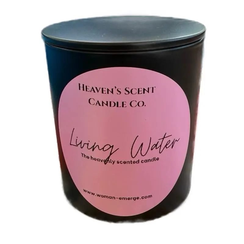 Heaven's Scent Candle Co. Living Water Hand Poured Hand Crafted 10oz Candle The Heavenly Scented Candle Decor Nature