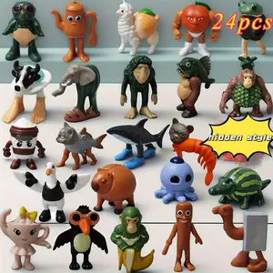 24-Piece Italian Brainrot Ai Animal Toy Set, Tung Tung Sahur Dolls, Desk Decor Models, Collectible Figurines, Perfect Gift