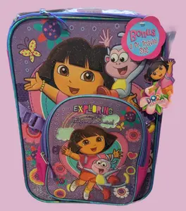 Nickelodeon + 2 PC Travel Bag Set in Purple - Dora the Explorer
