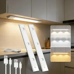 LED Under-Cabinet Light, Dimmable Under-Counter Lighting with Motion Sensor, USB-Rechargeable Motion Sensor Light, Cat’s Eye Hill Corrugated Effect, for Display Cabinets, Showcases, and Wine Cabinets summerwins