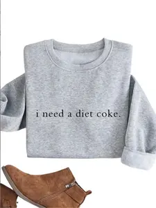 Plus size women's slogan print crew neck sweatshirt, comfortable fall and winter wear, perfect for Thanksgiving celebrations