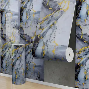 26-year new model - Marble texture self-adhesive wall paper roll - Marble Pattern Wallpaper - White and gold marble design, 118.11*415.75 inches, water-washable and detachable splash-proof stickers, suitable for home decoration