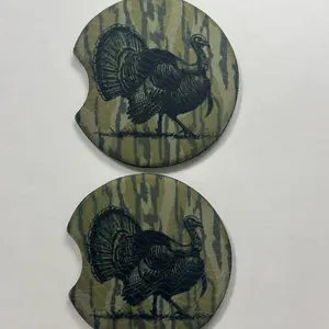 Turkey Car Coasters, Adult Gobbler Set of Two, Car Cup Holder