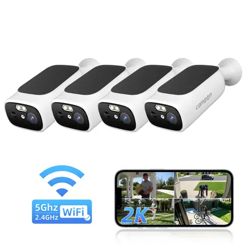 Outdoor Wireless Solar Security Camera - 2K High-Resolution, 5/2.4Ghz WiFi, AI Motion Detection, Color Night Vision, SD Card/Cloud Storage, Waterproof, App Control, Remote Audio Monitoring, Bluetooth Connection, Alexa/Google Home Compatible