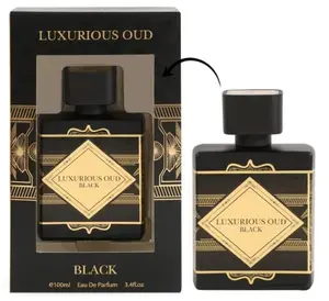 Luxurious Oud Black Cologne for Men 3.4oz/100ml Eau de Parfum, Woody, Amber Fragrance