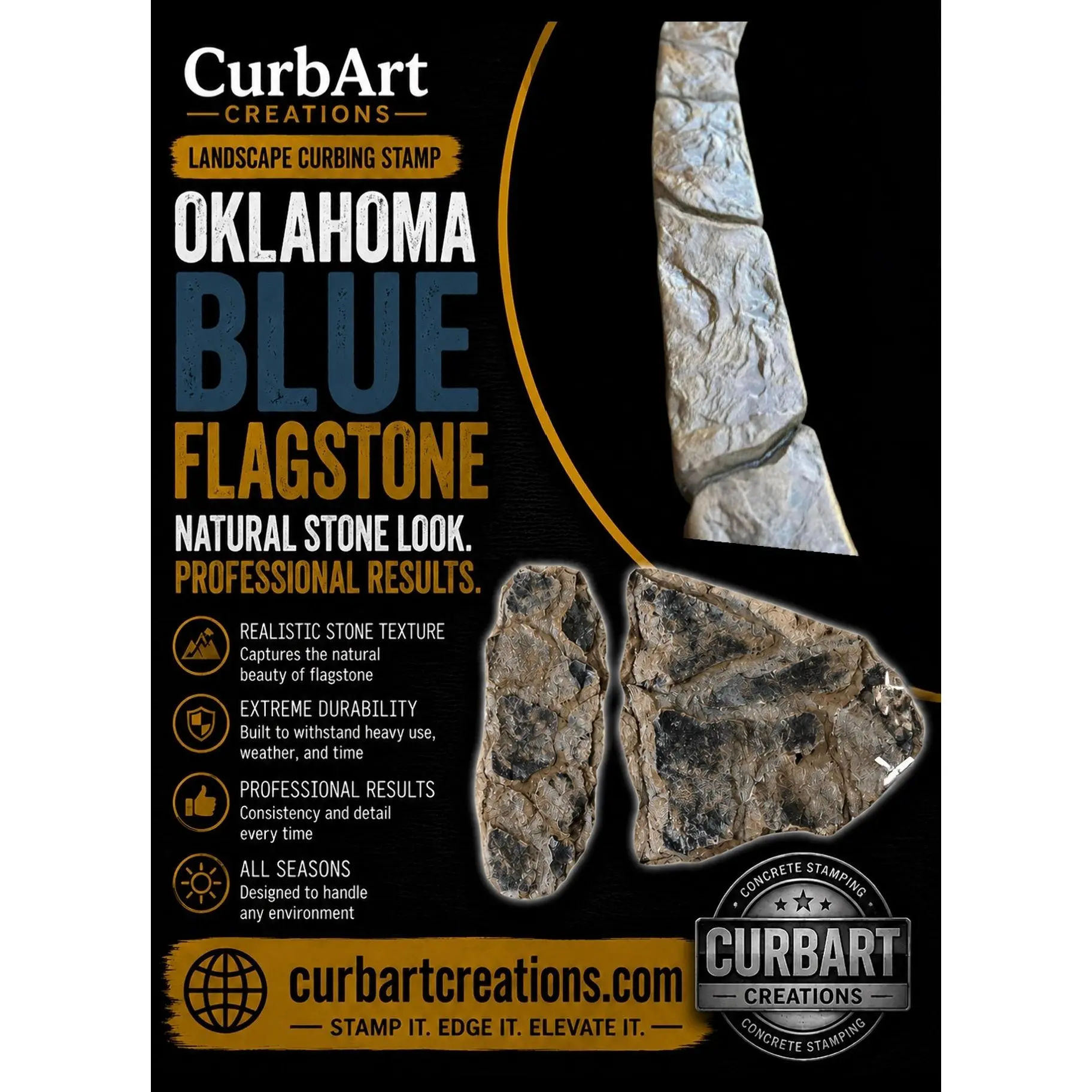 Oklahoma Blue Flagstone concrete stamps