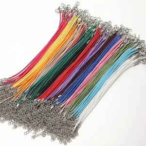 20 Pieces 1.5mm Leather Cord Necklace with Buckle, Adjustable Braided Rope for Jewelry Making, DIY Necklace Bracelet Supplies