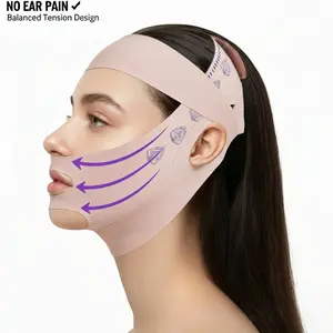 Breathable V-Line Face Lifting Mask – Comfortable Sleep Chin Strap for Jawline Contouring & Support, Adjustable Nighttime Beauty Mask for Women