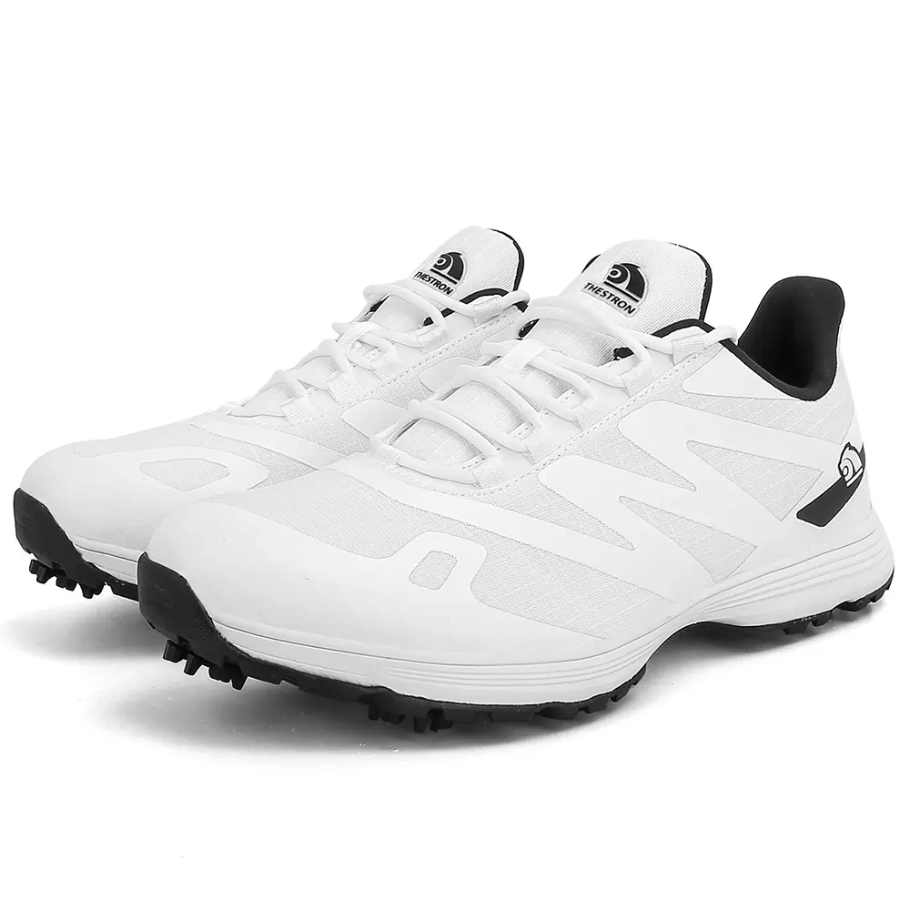 Men's Professional Waterproof Spiked Golf Shoes - Lace-Up Athletic Casual Trainers with PU Synthetics Upper, Rubber TPR Sole, Slip Resistant Outdoor Design, Versatile and Durable for All Seasons