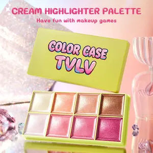 8-Color Shimmer Highlighter Palette, Glitter Highlighter, Multi-Use Pearlescent Makeup Palette, Buildable Glow for Face & Eyes, Waterproof Long-Lasting, Beginner-Friendly for Daily & Party Looks, Longwear Highlighter