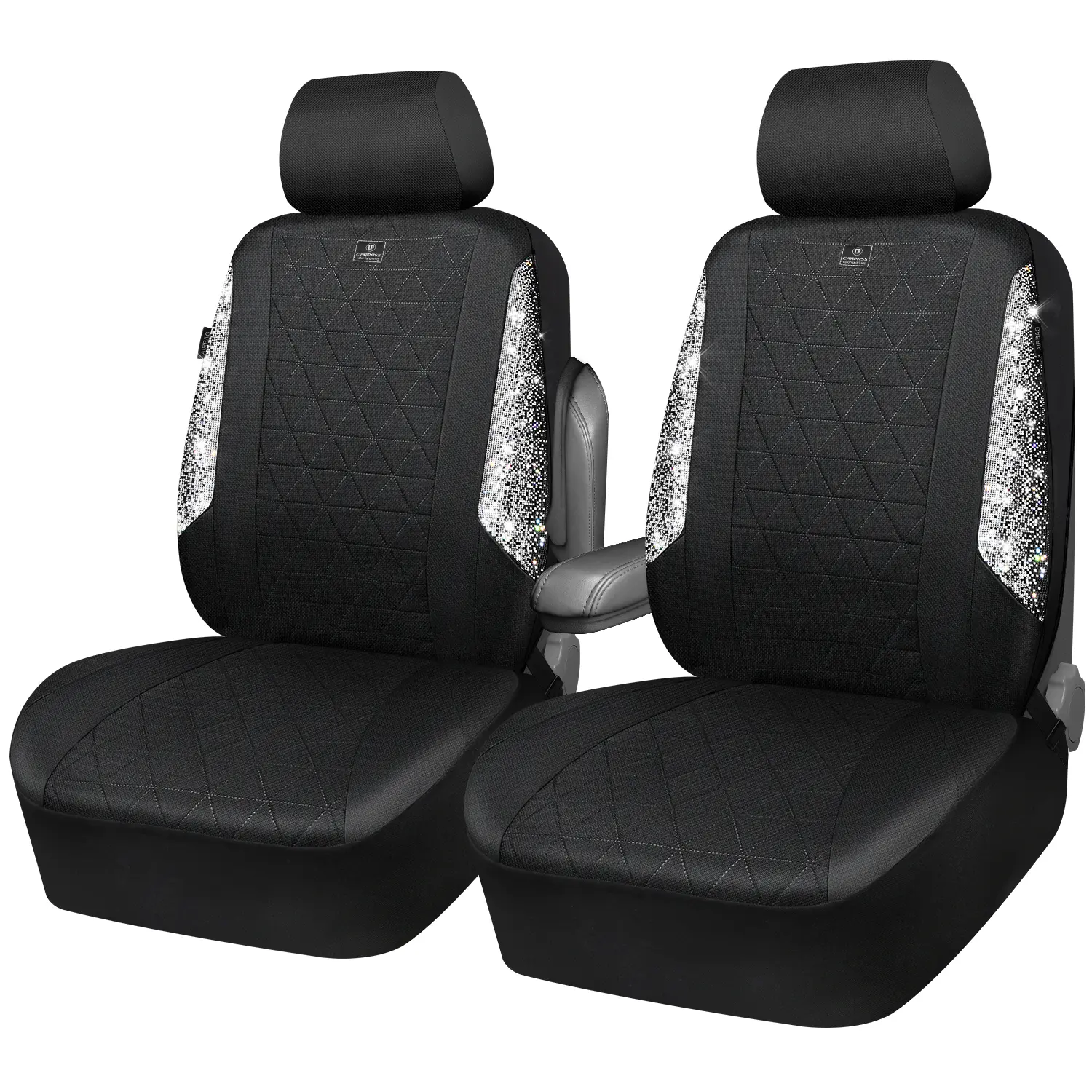 Silver Diamond Oxford Bling Two Front Seats