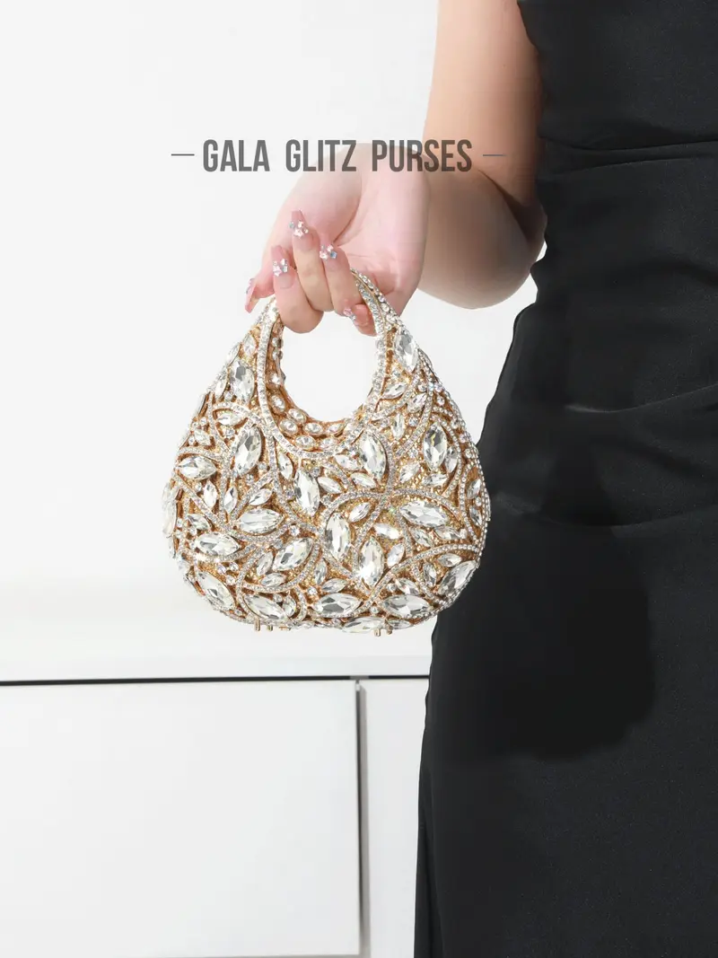 gold dress purse Foldover All Beaded Clutch | Evening Dress Boutique main image 1
