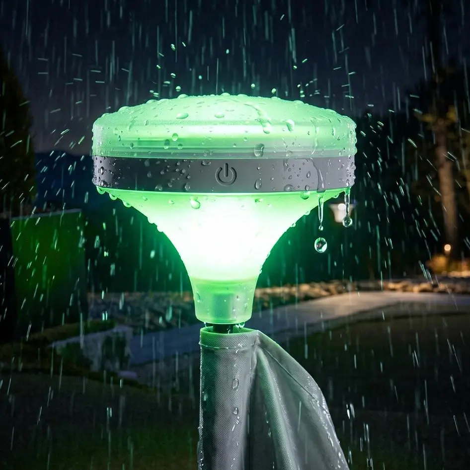 KINGTOP Golf Flagstick Top Light, RGB LED Pin Beacon for Night Putting Green, Screw-On Waterproof Flag Pole Lamp with Remote & Touch Control, M8 to 3/8-24 Adapter, Backyard Golf Course Gift