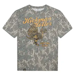 Mossy Oak Washed Out Camo Tee Yellow Hickman Holler Printing Original Bottomland Pattern, Yellow Hickman Holler Printing Mossy Oak Original Bottomland Short Sleeve Camo Shirt