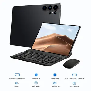 New for 2026 Android 14 tablet, 10.1-inch HD large screen, 1280×800 IPS display, 6 GB RAM, 128 GB storage, 5 MP + 16 MP dual cameras, 6000 mAh long battery life, smart high‑definition lens, 5G Wi‑Fi, Type‑C, a versatile tablet for gaming, work, and learni