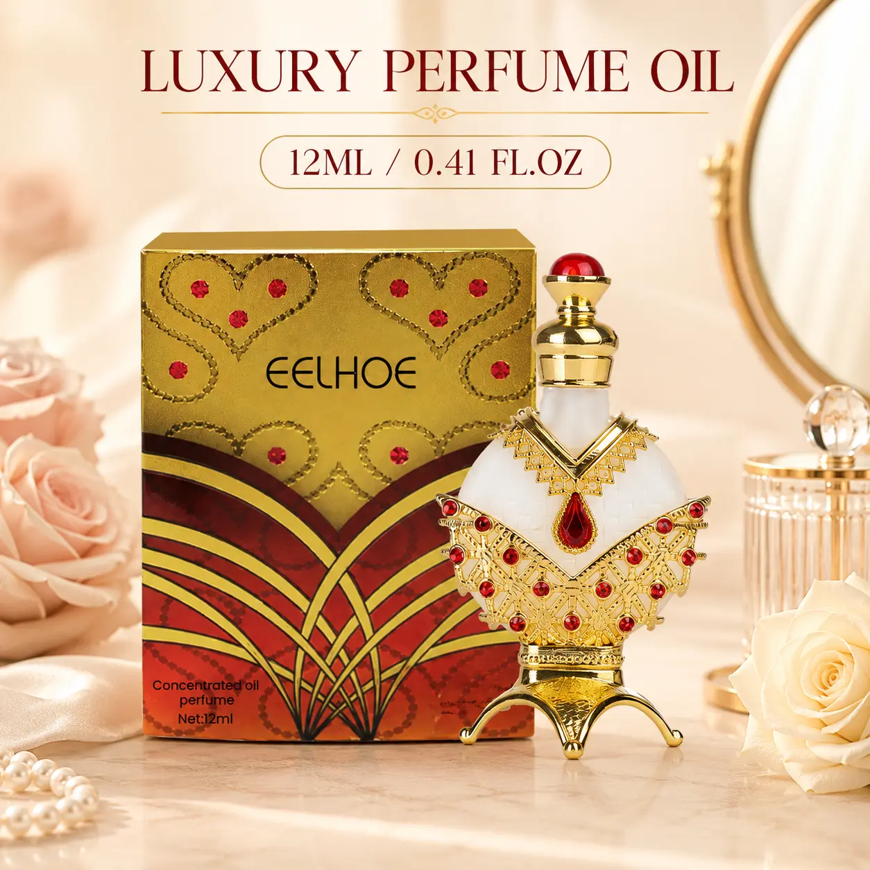 Luxury Perfume Oil for Women, Premium EELHOE 0.41 fl.oz, Gentle Premium Scent Formula, Exquisite Collectible Bottle Design, Long-Lasting Concentrated Scent, Dating & Daily Use Fragrance, Liquid, Natural, Versatile Gifting Pick, Beauty Perfume, Date Night,