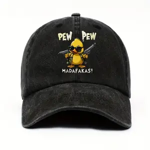 [Popular Choice] Men's Hasna Novelty 3D-Printed Hat - "PEW PEW" Cartoon Duck with Stylish Glasses - Outdoor Casual Sports Cap
