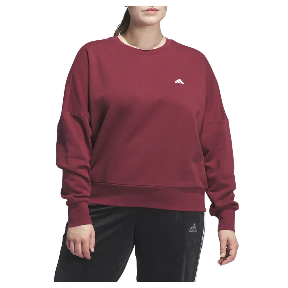 adidas Womens Essentials Small Logo Feel Cozy Sweatshirt Plus Size Training Casual Tops Casual - Red