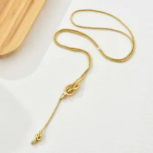 Sailor knot long necklace knotted pendant sweater chain women's versatile simple and fashionable