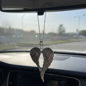 Angel Wings Car Hanging Ornament, Rearview Mirror Decoration, Car Interior Decor, Car Interior Accessory, Bag Charm, Perfect Gift for Christians, Holiday Gifts