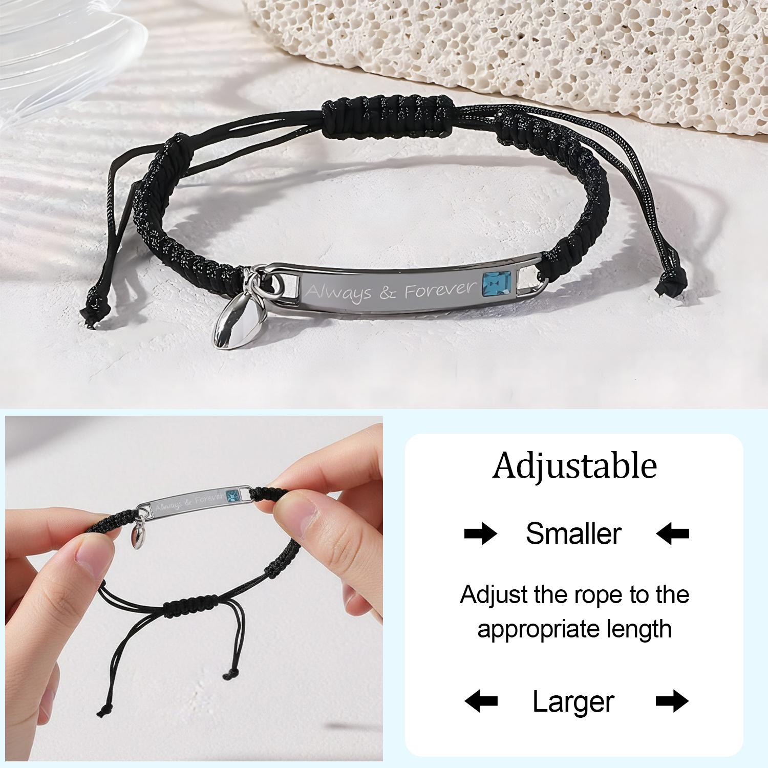 Adjustable Couple Bracelet Set, Heart Rate Bracelet, FashionBracelet for Couples, Daily Clothing Decor, Trendy All-match& Exquisite Jewelry for Birthday Love Gift, Heart Charm Bracelet
