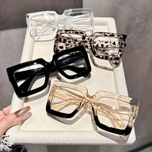 4pcs Set Vintage-Inspired Large Square Clear Lens Glasses for Women - Perfect for Daily Wear, Office & Outdoor Activities, Reading Decor Gift