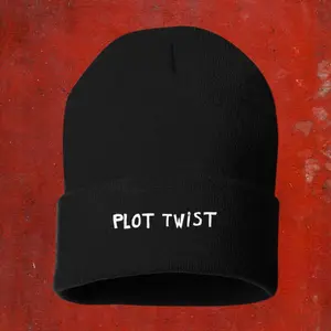 "Plot Twist" Black Beanie