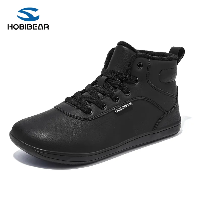 HOBIBEAR Winter Barefoot Shoes for Men/Women Wide Toe Box Warm Faux Fur Lined Ankle Waterproof Boots comfortable  Suitable for rubber non-slip outdoor walking