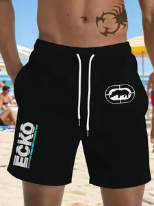 Summer Ecko Rhino Brand Men's Beach Shorts, Quick-Dry Swim Trunks, Casual Fitted All over Print, Stylish Menswear