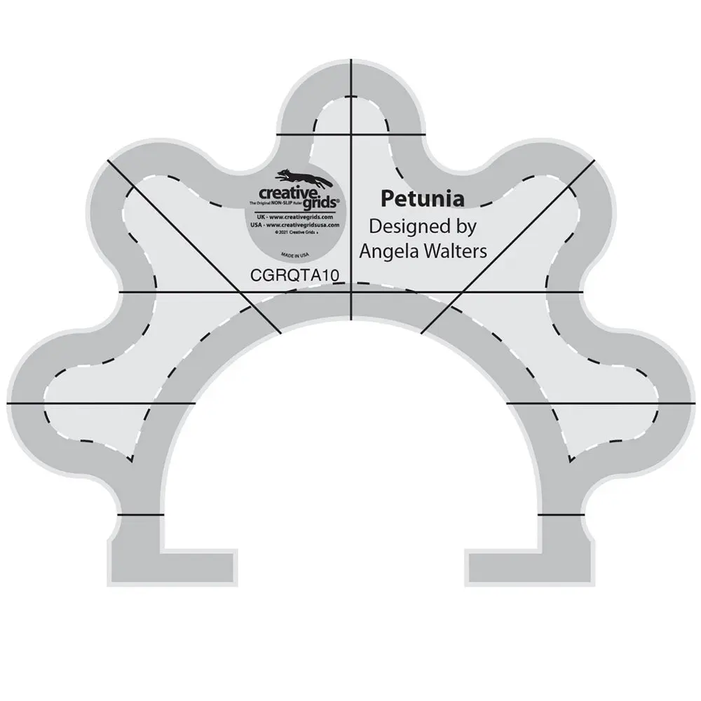 Petunia Machine Quilting Template Ruler, Creative Grids
