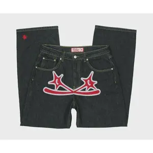 Hip Hop Gothic Street Rock Jeans Men Pants Harajuku Casual Black Denim 2025 Y2K Pants Jeans Men Clothing Trousers Streetwear  Autumn Winter