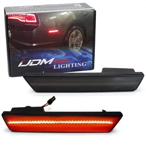 iJDMTOY 75-090-Smoked-Red Smoked Lens Red Full LED Rear Side Marker Light Kit for Dodge 2008-14 Challenger & 2011-14 Charger, Powered by 36 LED Diodes
