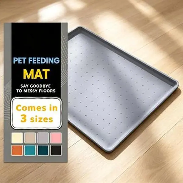 Durable Waterproof Anti-Slip Silicone Pet Placemat Built with Raised Lip to Contain Spills, Stain Resistant Easy Wipe Feeding Pad for Cat & Dog Food Water Bowls, Effectively Protect Floors from Messy Pet Eating and Drinking,Table