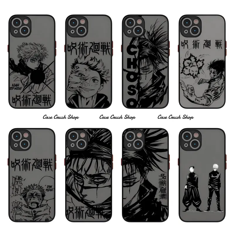 Jujutsu Kaisen Anime Itadori Yuji Gojo Satoru Phone Cases For iPhone 17 16 15 14 13 12 Promax Pro Air Plus Frosted Translucent Soft Shockproof Cover Protection Gifts For Christmas Halloween Birthday