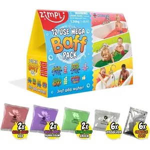 12 Use Mega Value Baff Pack from, 4 x Gelli Baff, 2 x Slime Baff & 6 x Crackle Baff, Children's Sensory & Bath Toy, Birthday Presents for Boys & Girls, Certified Biodegradable Gift