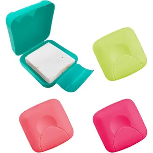 4 Colors Travel Soap Case, Square Soap Container for Traveling, Leakproof Bar Soap Holder Travel Case, Soap Dish Box Portable for Vacation Gym Hiking Bathroom, Small