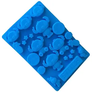 Stitch Silicone Mold Perfect for Ice Jelly Creative Design for Fun Dessert Making Blue Silicone Mold with Fun Stitch Shapes No Magnets