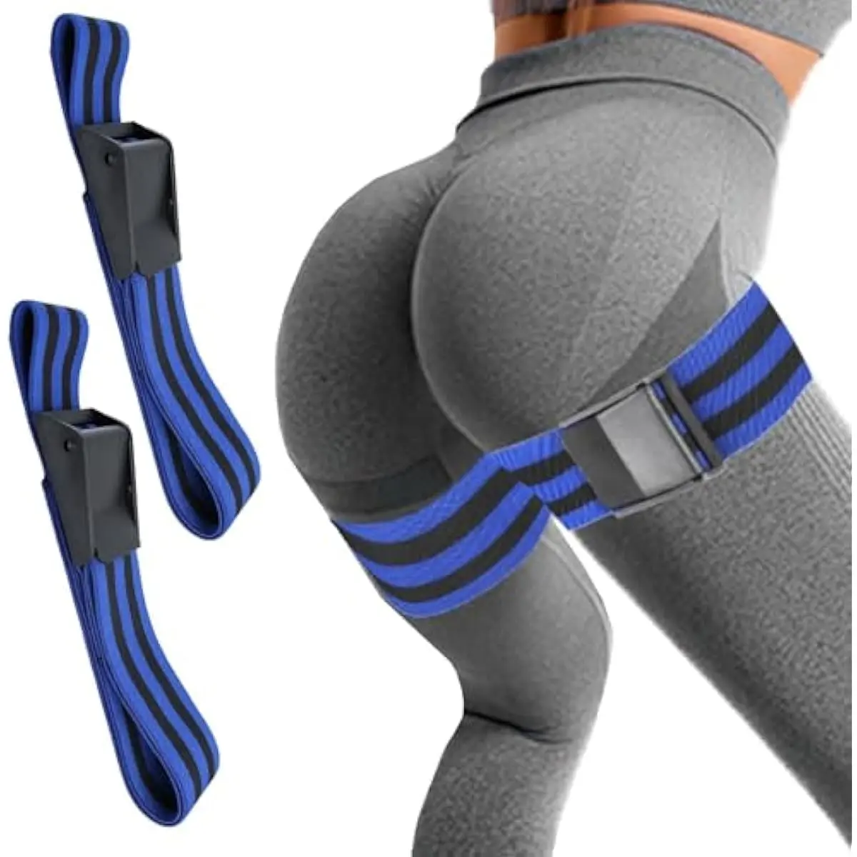 Occlusion Bands for Glute 35.8" Adjustable Blood Flow Restriction Bands for Women Glutes Polyester Skin Friendly BFR Booty Bands for Women Men Butt Squat Thigh Arm Hip Building Training