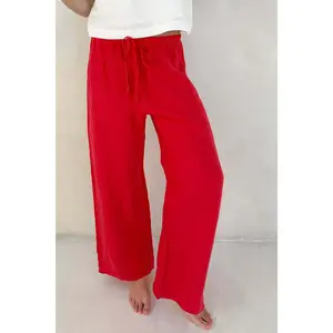 Sunkissed Linen Pants in Americana Red