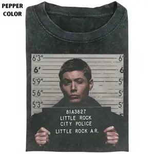 Dean Winchester Mugshot T-Shirt from Supernatural TV Show, Vintage Arrest Scene Graphic Tee, Retro Comfort Colors Shirt for Fans, Pigment Dyed Faded Fit, Soft Cotton Unisex Crew Neck, Trendy 90s Vibe Aesthetic Tee, Cozy Gift for Men and Women
